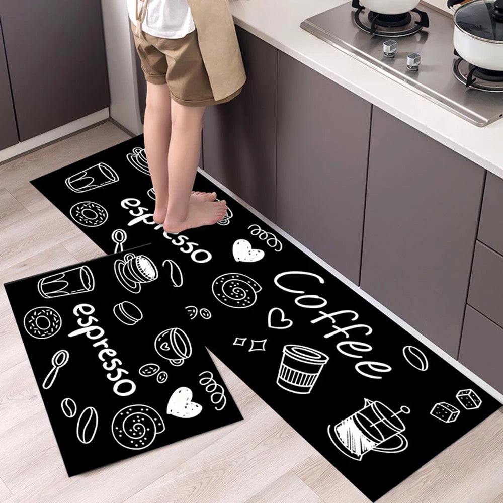 Tapis de sol de cuisine en velours antidérapant et absorbant