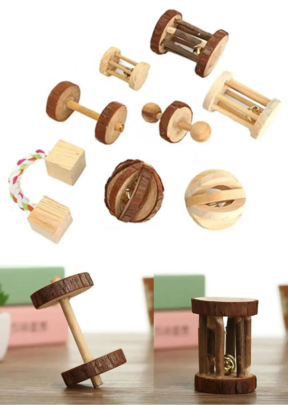 Jouets en bois pour petits animaux