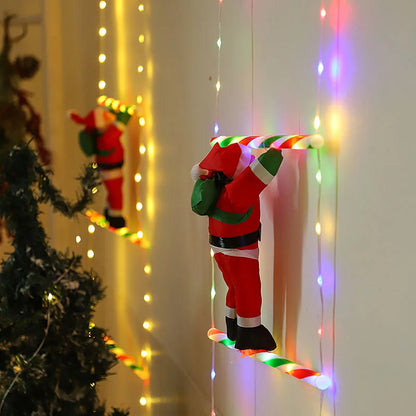 Lumières d'échelle de Noël à LED de 150 cm avec Père Noël grimpant