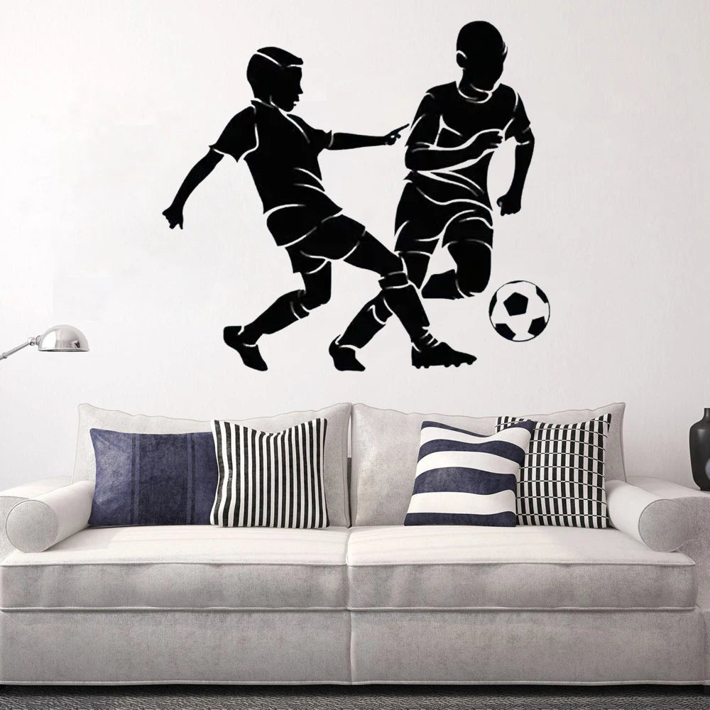 Autocollant mural - enfants jouant au football 39x43cm