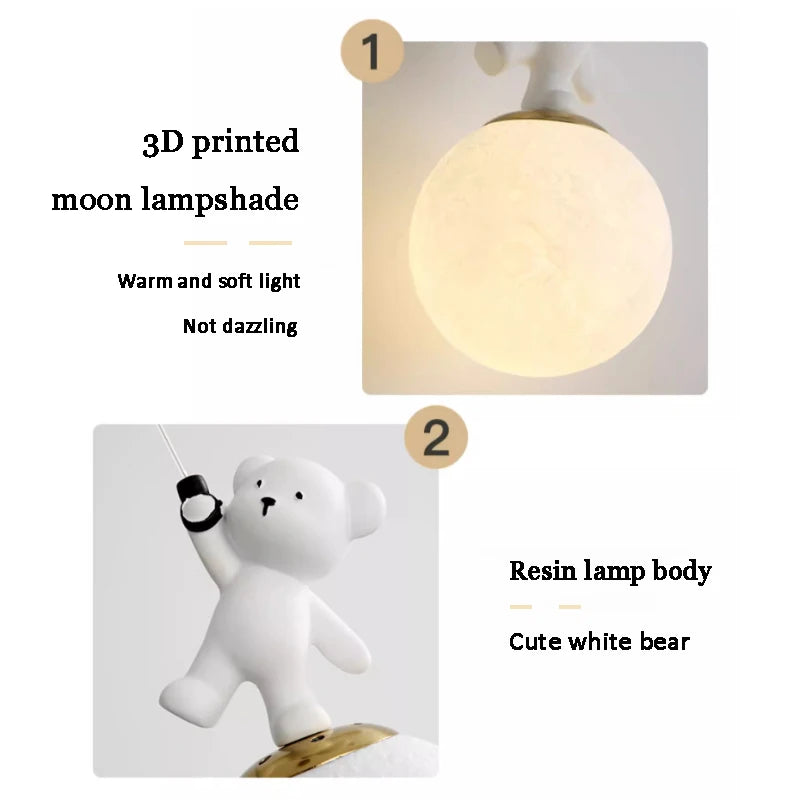 Lustre de chambre enfant - ours / dauphin