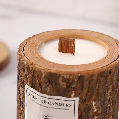 Bougie parfumée en bois avec mèche en bois