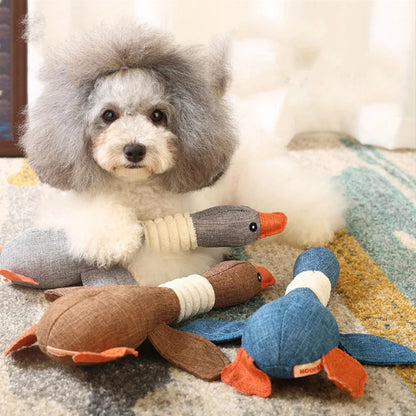 Jouet en peluche sonore en forme de canard pour chien