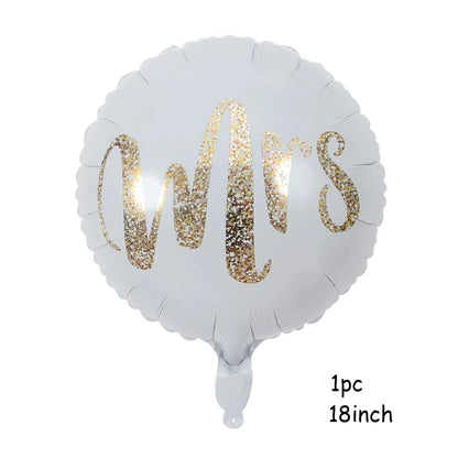 Grand ballon en latex blanc imprimé Mr & Mrs, 36pouces(=91cm) ou 18pouces(=45cm)