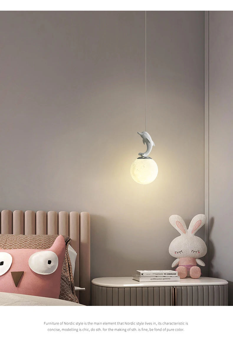 Lustre de chambre enfant - ours / dauphin