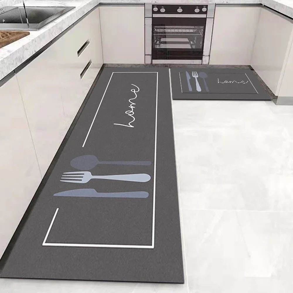 Tapis de sol de cuisine en velours antidérapant et absorbant