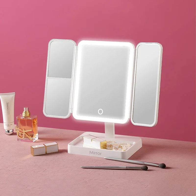 Miroir de maquillage avec LED rechargeable