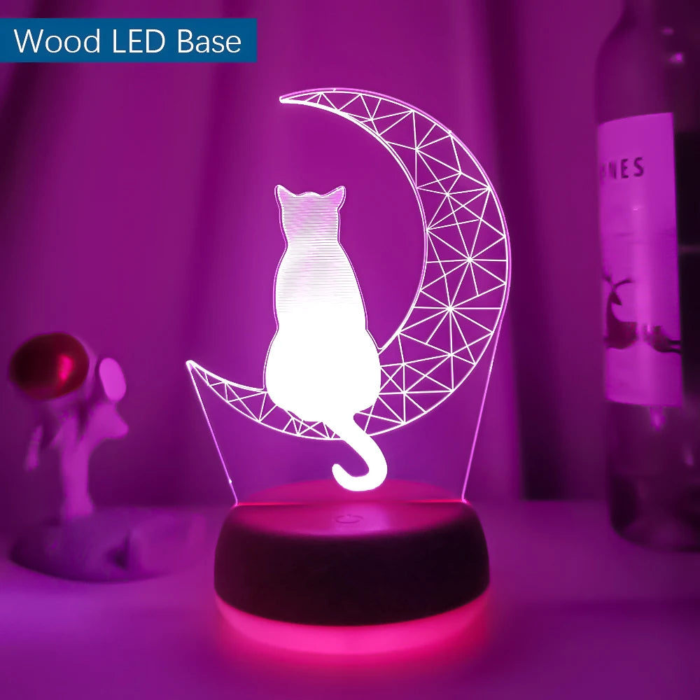 Chat 3D LED 7 / 16 couleurs