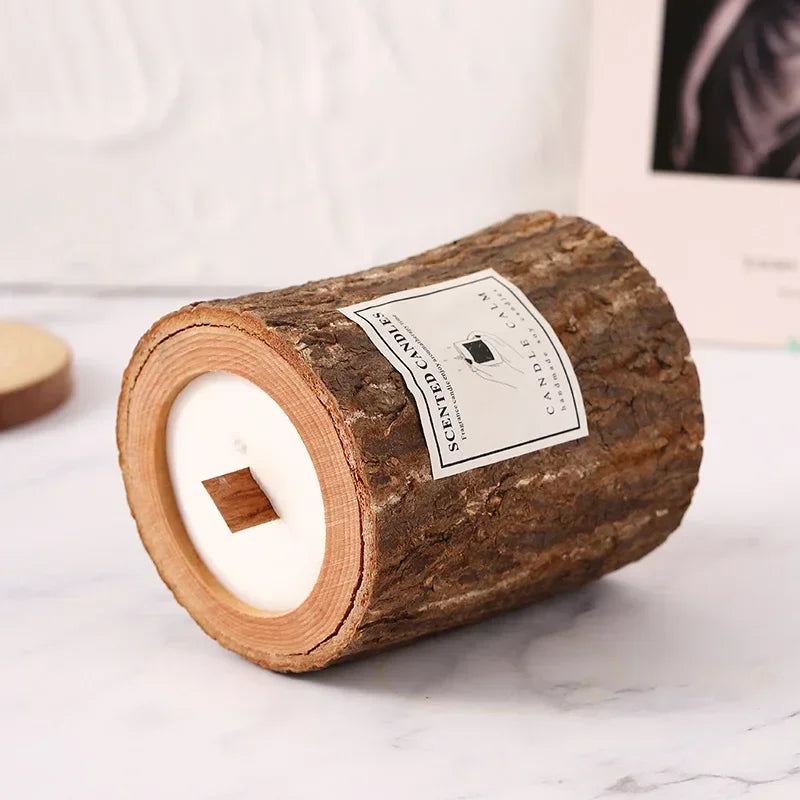 Bougie parfumée en bois avec mèche en bois