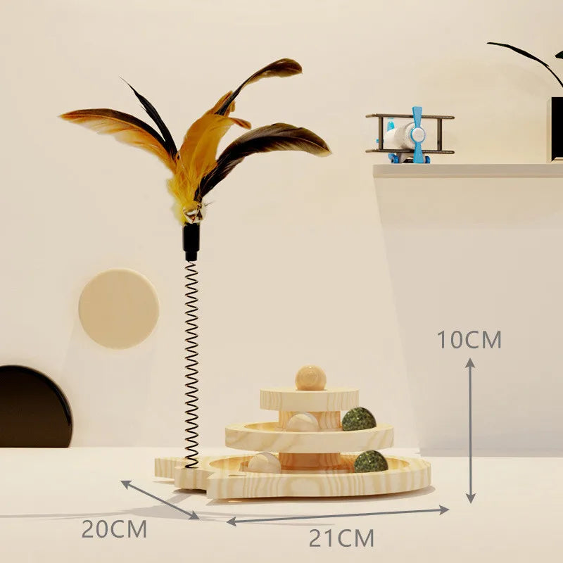 Jouet intelligent en bois massif pour chat