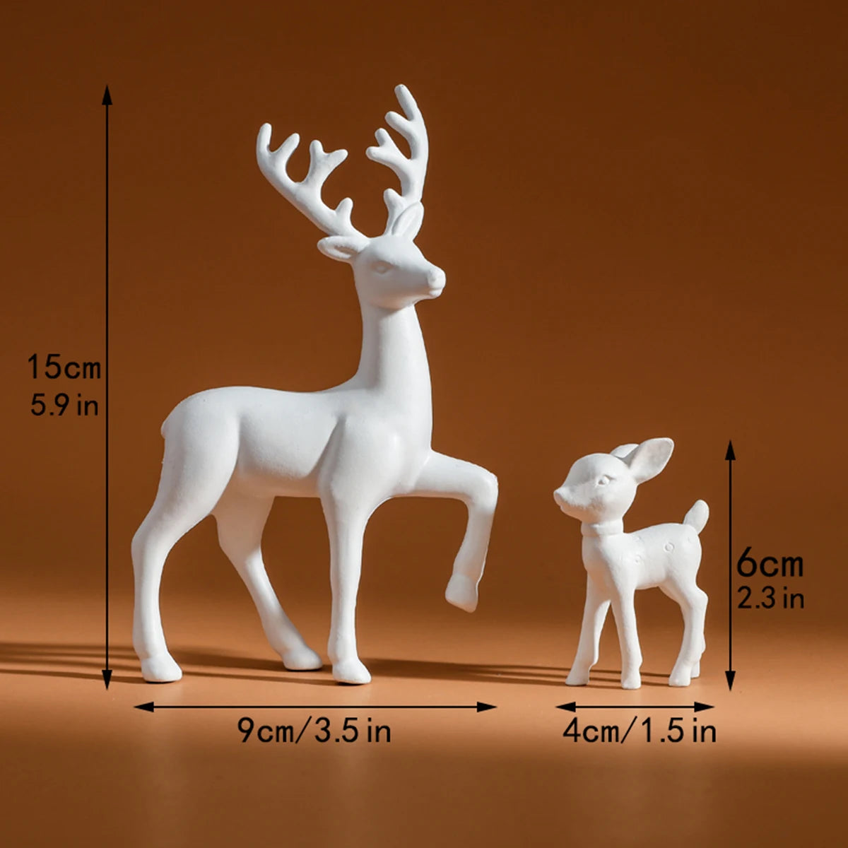 Sculptures cerf mère et fils en résine