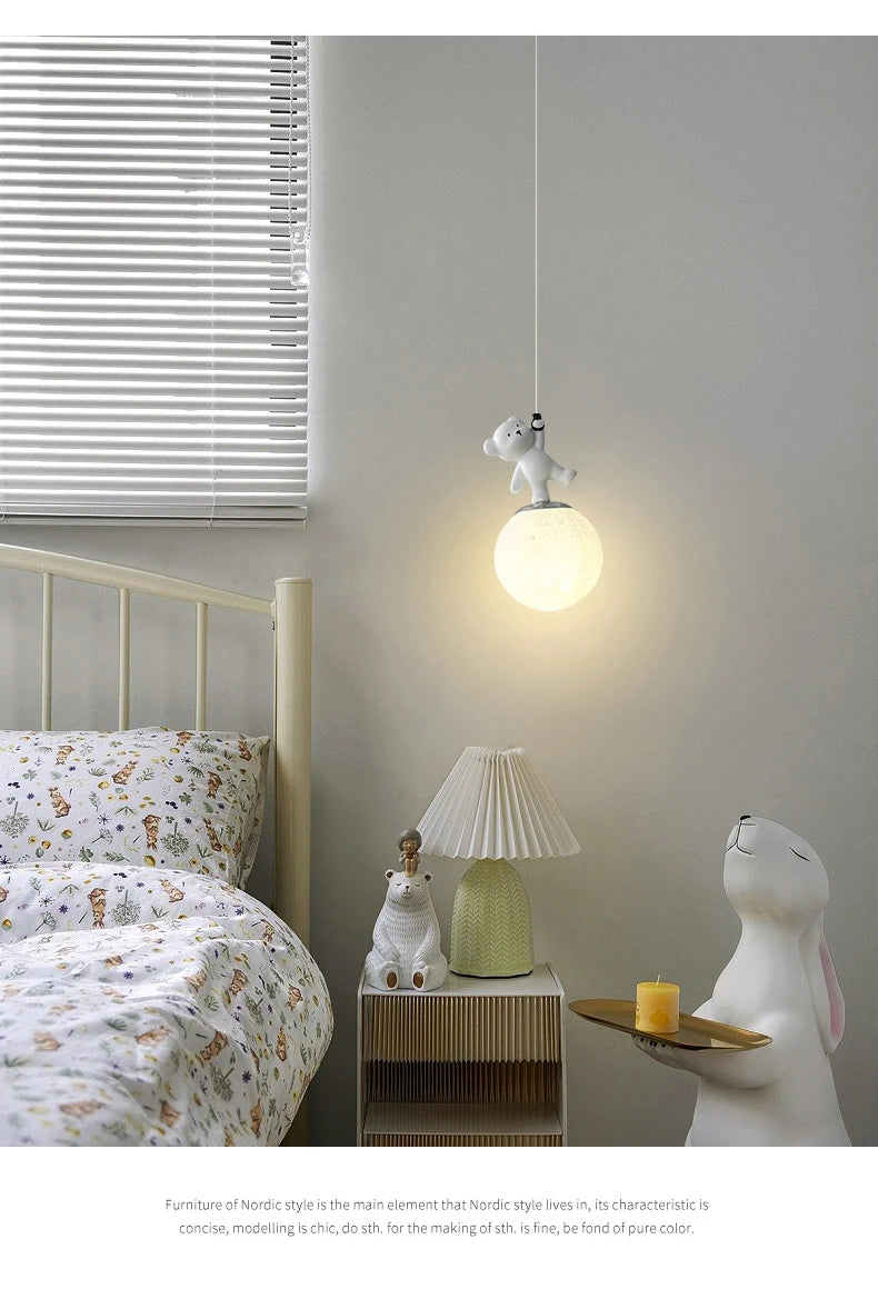 Lustre de chambre enfant - ours / dauphin