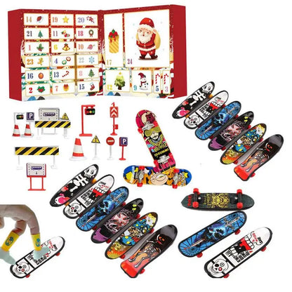 Calendrier de l'Avent de Noël skateboard à doigts