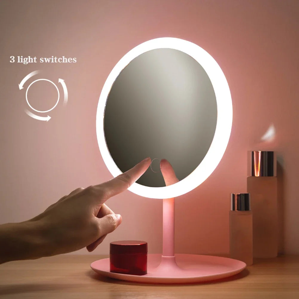 Miroir de maquillage avec LED rechargeable