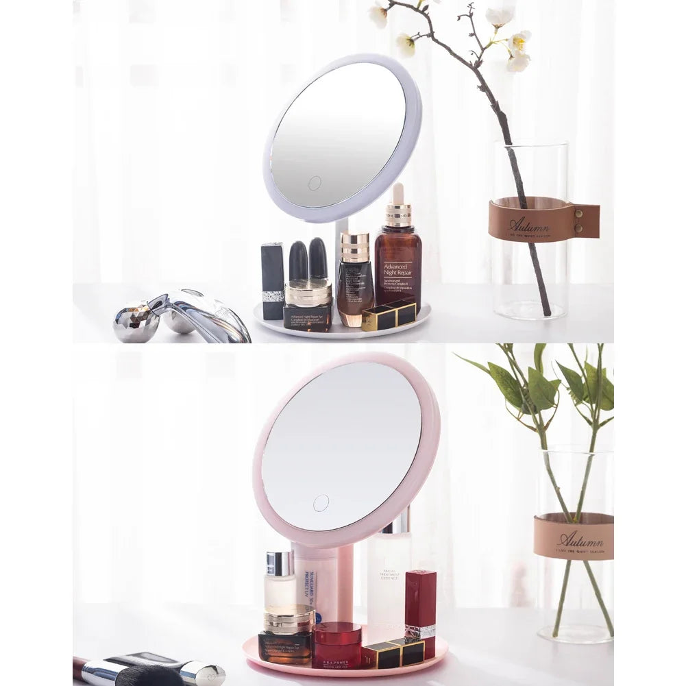 Miroir de maquillage avec LED rechargeable