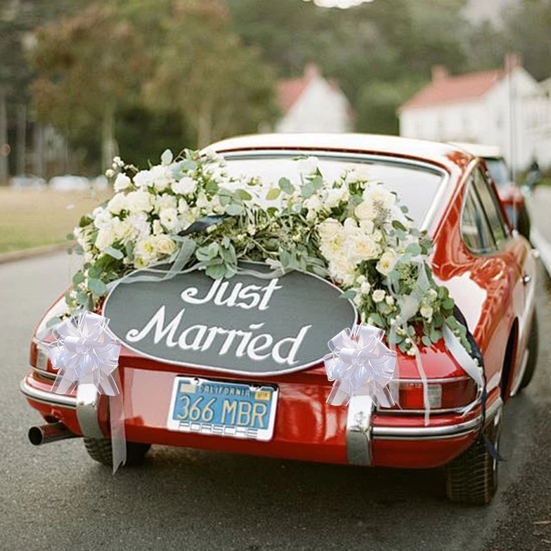 Rubans de nœud de voiture de mariage