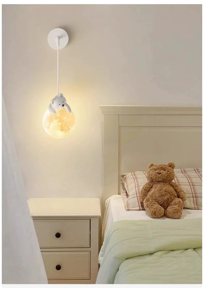 Lustre murale de chambre enfant - ours / lapin