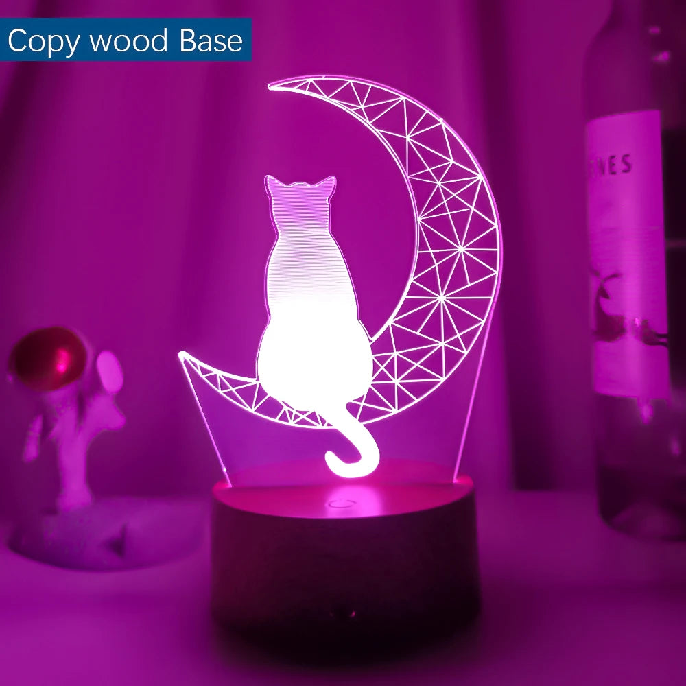 Chat 3D LED 7 / 16 couleurs