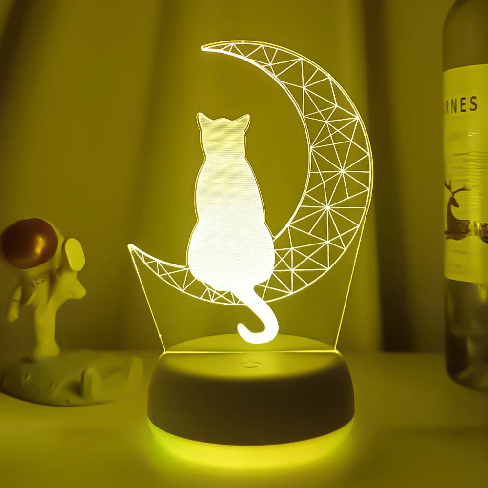 Chat 3D LED 7 / 16 couleurs