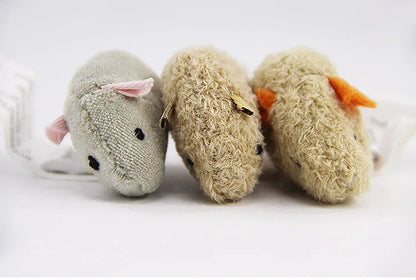 Souris en peluche pour chat - 3pcs