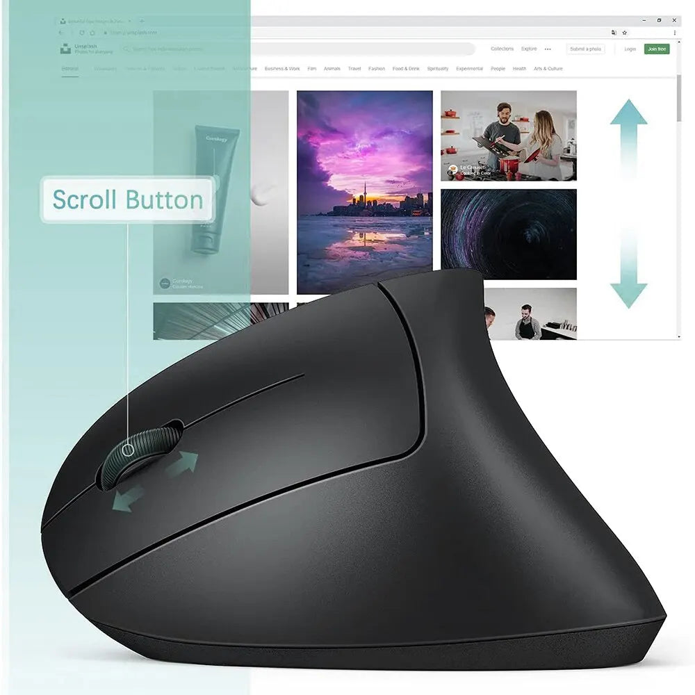 Souris verticale ergonomique 2.4Ghz sans fil