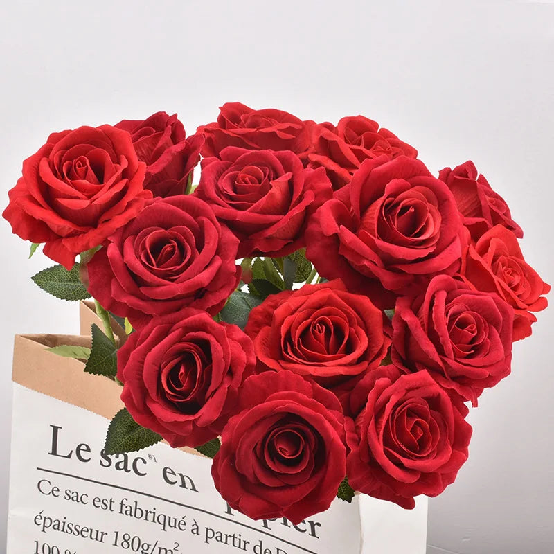 Rose artificielle 51cm - diverses couleurs