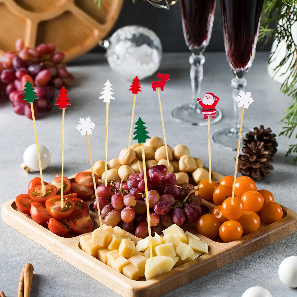 50pcs Bâtonnets de fruits de Noël