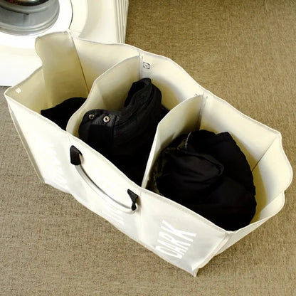 Panier à linge pliable avec 3 compartiments