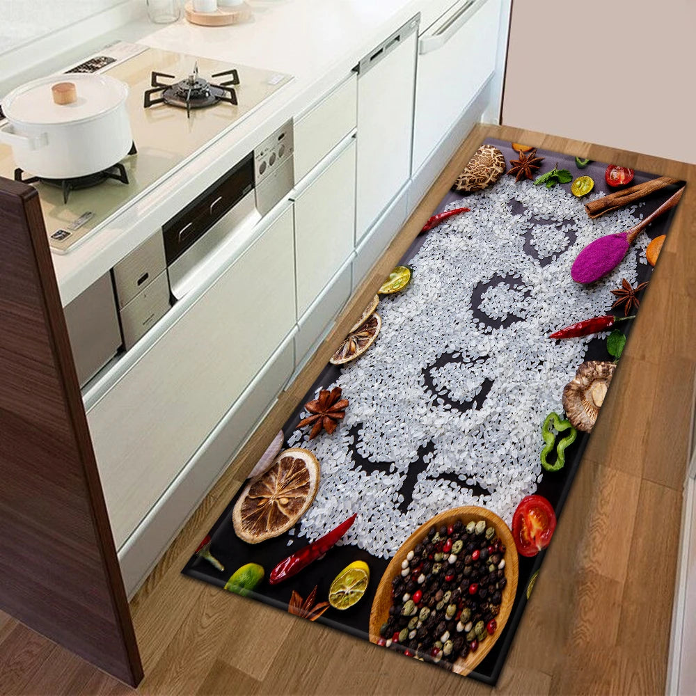 Tapis de sol de cuisine en velours antidérapant et absorbant