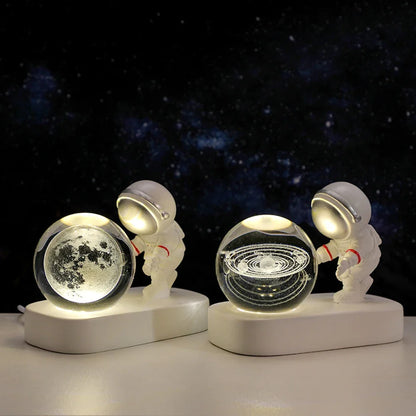 Astronaute et sa boule de cristal 3D