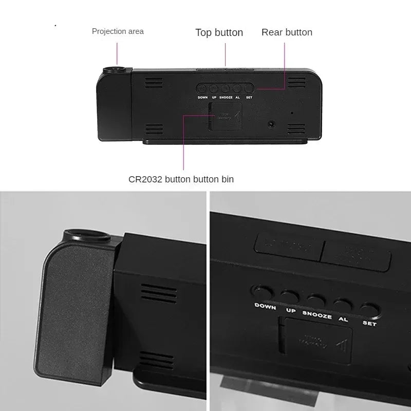 Réveil avec projection de l'heure multifonctionnel