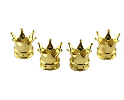 Lot de 4 bouchons pour valve de pneu - couronne