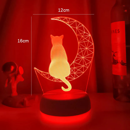 Chat 3D LED 7 / 16 couleurs