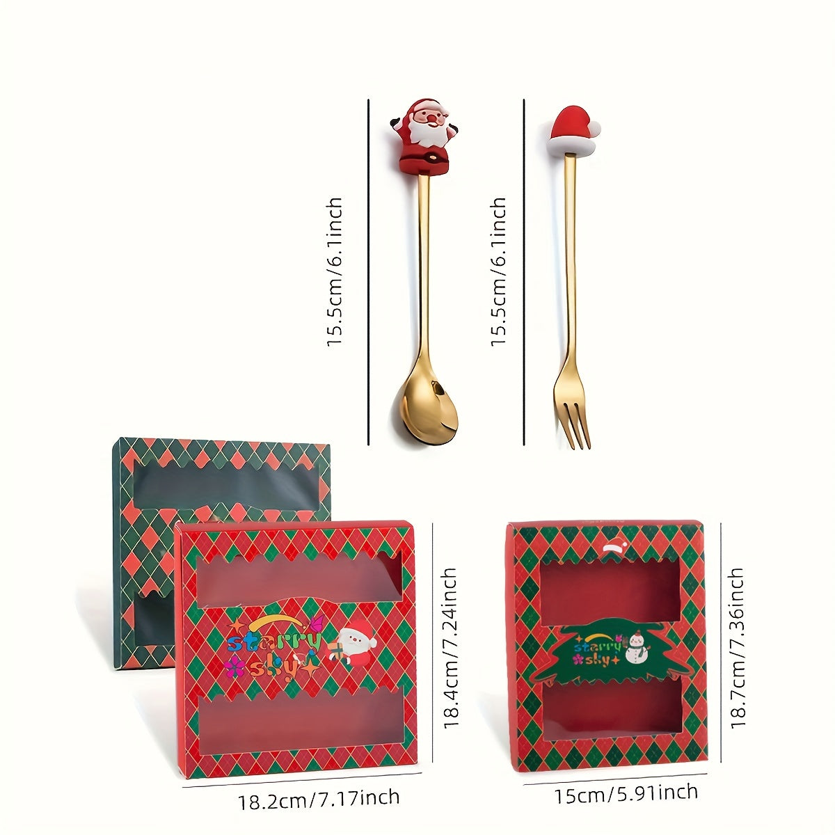 Ensemble de fourchette et Cuillères de Noël en Acier Inoxydable