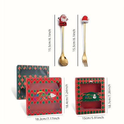 Ensemble de fourchette et Cuillères de Noël en Acier Inoxydable