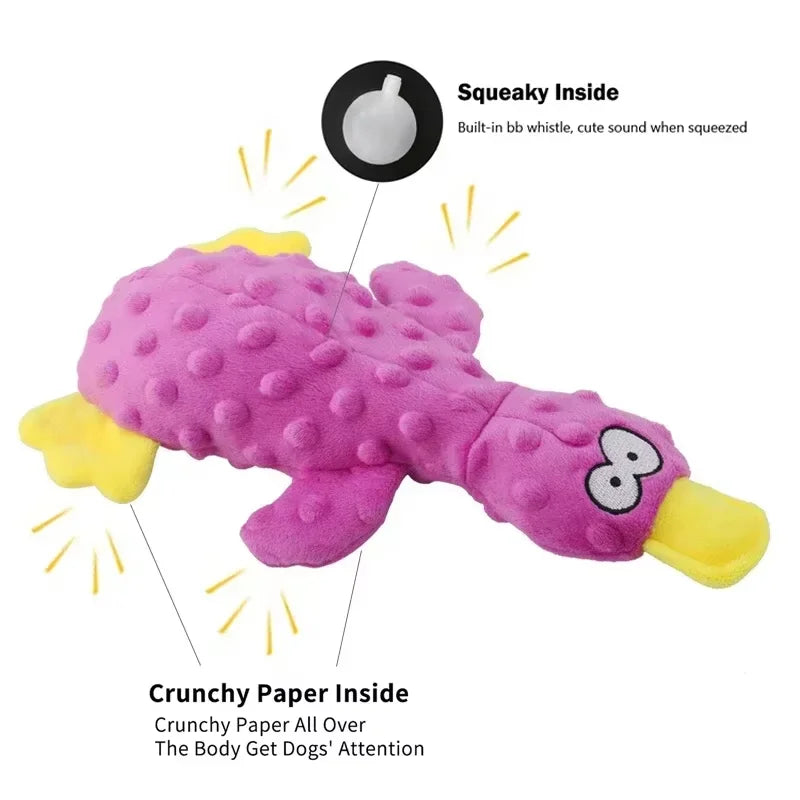 Dog Plush Sound Toys Yellow Duck Puppy Squeaky Interactive Stuffed Toys Bite Chewing Rattle Pet Supplies For Indestructible Dogs