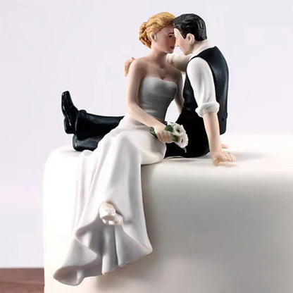 Figurine de mariage drôle de mariée et de marié