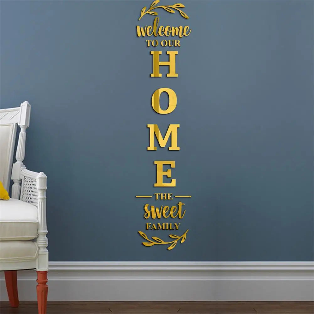 Miroir adhésif de décoration murale "Home"