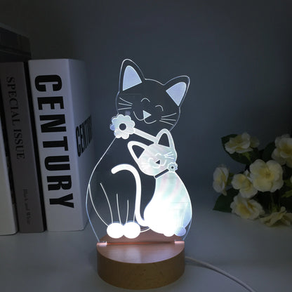 Chat 3D LED 7 couleurs