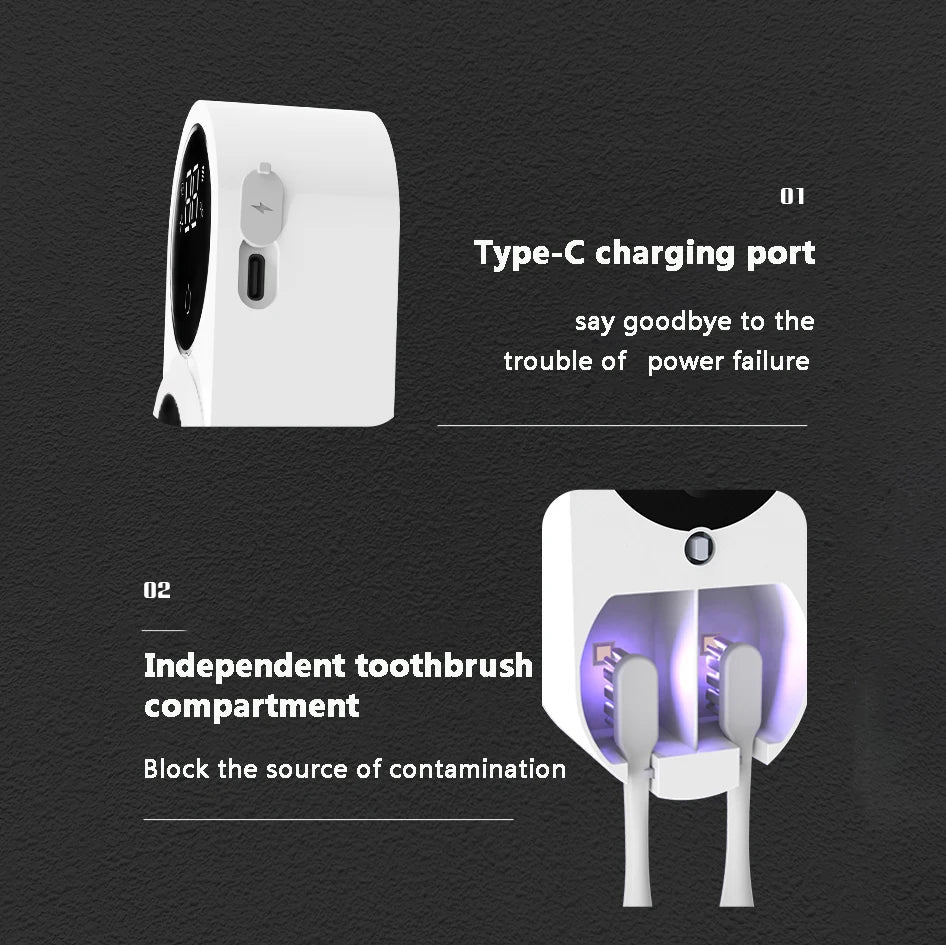 Stérilisateur de brosse à dents intelligent UV