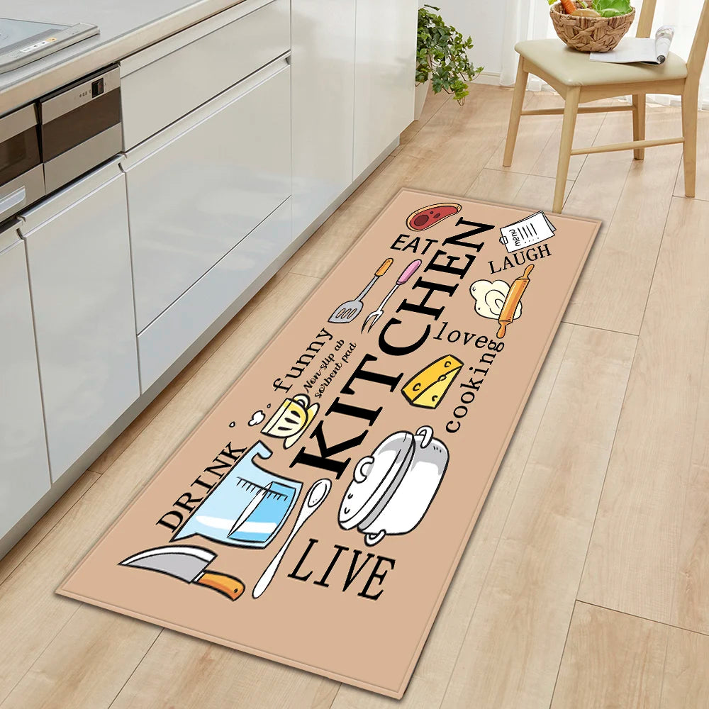 Tapis de sol de cuisine en velours antidérapant et absorbant