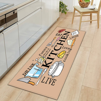 Tapis de sol de cuisine en velours antidérapant et absorbant