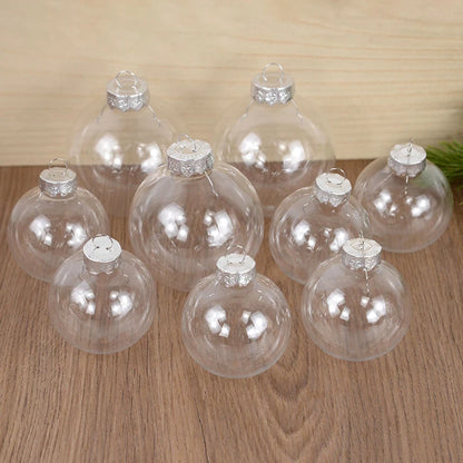 Boule de Noël Transparente à Remplir 6 ou 8 cm  /6 pièces