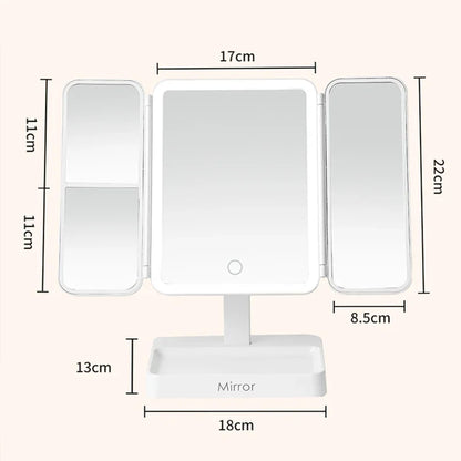 Miroir de maquillage avec LED rechargeable