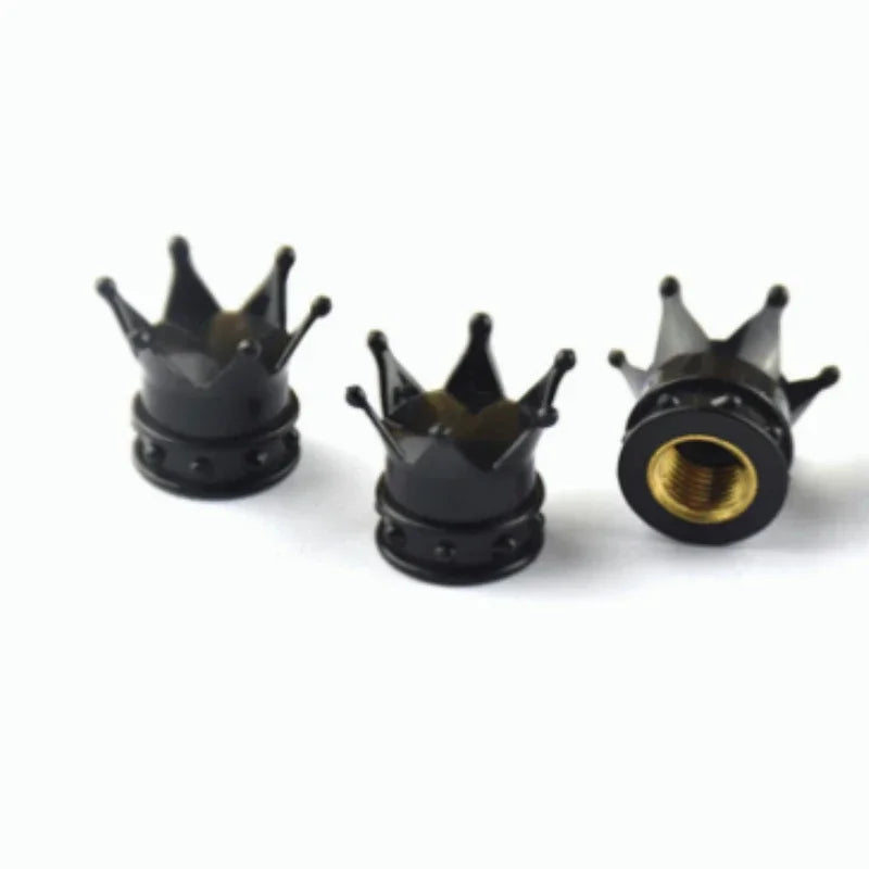 Lot de 4 bouchons pour valve de pneu - couronne