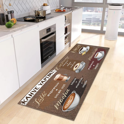 Tapis de sol de cuisine en velours antidérapant et absorbant