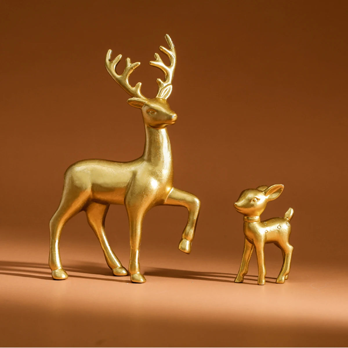 Sculptures cerf mère et fils en résine