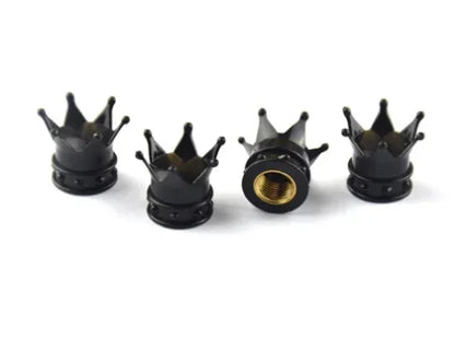 Lot de 4 bouchons pour valve de pneu - couronne