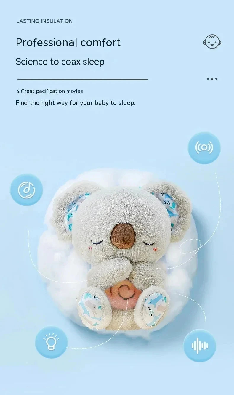 Peluche fonction de respiration, Compagnon de Sommeil, Son et Lumière