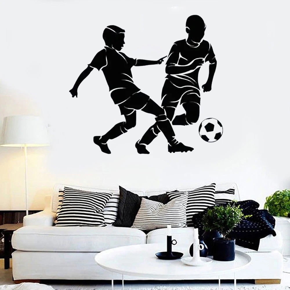 Autocollant mural - enfants jouant au football 39x43cm